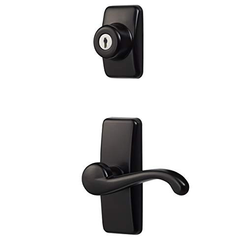 Ideal Security Inc. HK01 I 061 GL Lever Set for Storm and Screen Doors with Keyed Deadbolt, Black
