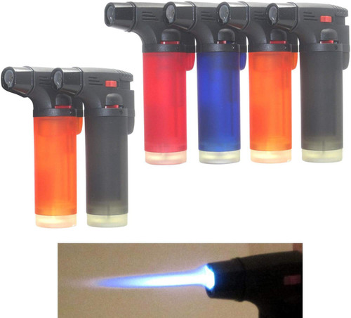 Pack of 6 - Single Jet Flame Torch Lighter Windproof Refillable Lighter