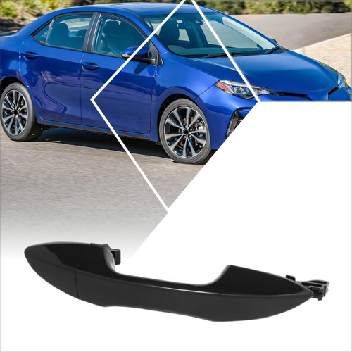 PM PERFORMOTOR Rear Right Passenger Side Outer Door Handle Compatible with 14-19 Toyota Corolla,Smooth Black