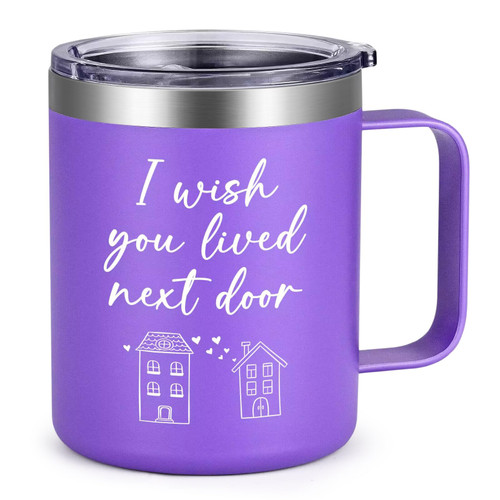 Lifecapido Friends Gifts, I Wish You Lived Next Door Stainless Steel Coffee Mug, Birthday Gift Christmas Gift Friendship Gift Moving Away Gift for Women Sister Friends Bestie BFF (12oz, Purple) Lifecapido Friends Gifts, I Wish You Lived Next Door Stainless Steel Coffee Mug, Birthday Gift Christmas Gift Friendship Gift Moving Away Gift for Women Sister Friends Bestie BFF (12oz, Purple)