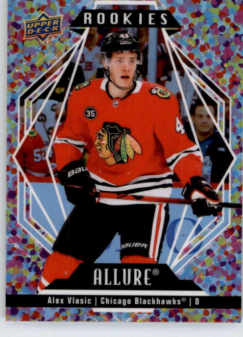 2022-23 Upper Deck Allure Glitter Bomb #129 Alex Vlasic RC Rookie Chicago Blackhawks NHL Hockey Trading Card