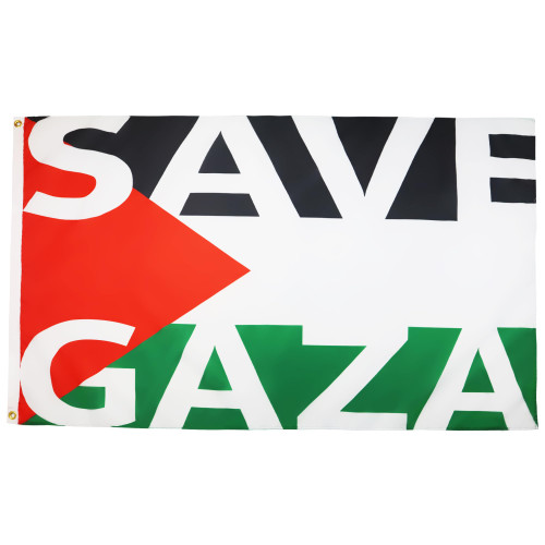 AZ FLAG - Palestine Save Gaza Flag - 3x5 Ft - 100D Polyester Palestinian Banner With Two Metal Grommets - Fade Resistant - Vivid Colors - 3' x 5' Feet AZ FLAG - Palestine Save Gaza Flag - 3x5 Ft - 100D Polyester Palestinian Banner With Two Metal Grommets - Fade Resistant - Vivid Colors - 3' x 5' Feet