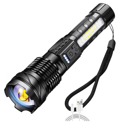 LED Small Flashlight Torch Pocket Zoom-Focus Flashlight IPX4 Waterproof USB Rechargeable Mini Torch Lanterns for Outdoor Led Penlight USB Rechargeable High-umens Small Led Flashlight Zoom-Focus Mini
