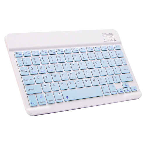 Ultra-Slim Bluetooth Keyboard Portable Mini Wireless Keyboard Rechargeable for Apple iPad iPhone Samsung Tablet Phone Smartphone iOS Android Windows (10 inch Blue)
