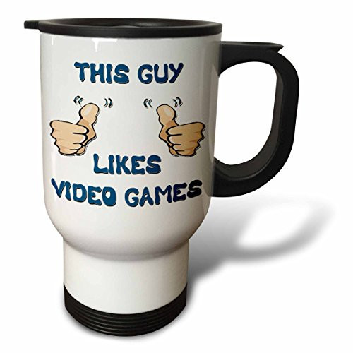 3dRose tm_150506_1 This Guy Likes Video Games Travel Mug, 14-Ounce, Stainless Steel