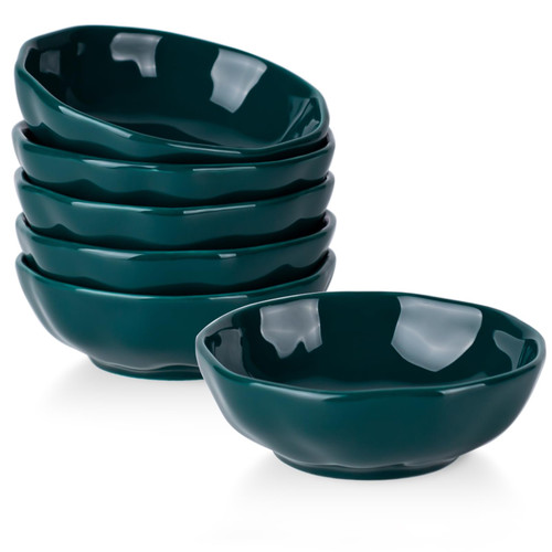 Tacuhy 6 Pack Ceramic Soy Sauce Dish, Dipping Bowls, 3 Oz Small Pinch Bowls, Prep Bowls, Seasoning Condiment Bowls, Mini Side Dishes Dip Bowls for Dipping Sushi Sauce, Dark Green Tacuhy 6 Pack Ceramic Soy Sauce Dish, Dipping Bowls, 3 Oz Small Pinch Bowls, Prep Bowls, Seasoning Condiment Bowls, Mini Side Dishes Dip Bowls for Dipping Sushi Sauce, Dark Green