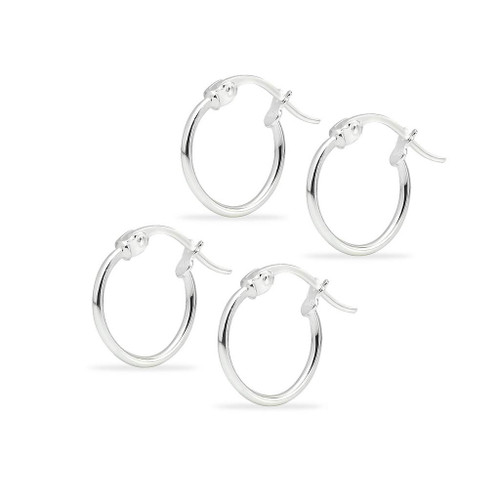 Silverline Jewelry 925 Sterling Silver Thin Lightweight Click-Top High Polished Hoop Earrings 12mm x 2 Pairs Silverline Jewelry 925 Sterling Silver Thin Lightweight Click-Top High Polished Hoop Earrings 12mm x 2 Pairs