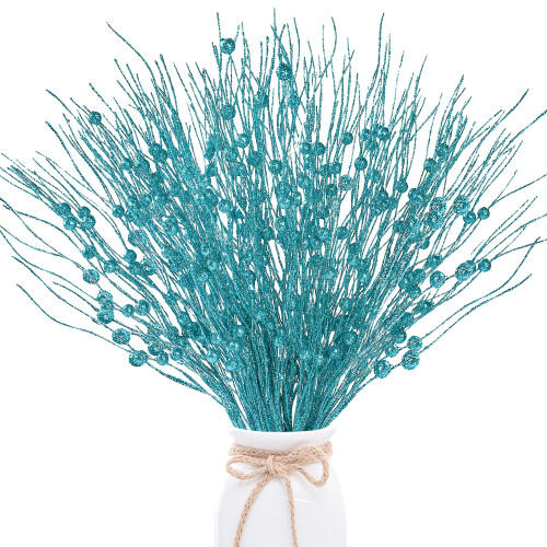 Sggvecsy 24 Pack Artificial Glitter Berry Stem Ornaments 17 Inches Fake Christmas Picks Decorative Glitter Sticks for Christmas Tree DIY Wreath Crafts Gift Fireplace Holiday Home Decor (Blue) Sggvecsy 24 Pack Artificial Glitter Berry Stem Ornaments 17 Inches Fake Christmas Picks Decorative Glitter Sticks for Christmas Tree DIY Wreath Crafts Gift Fireplace Holiday Home Decor (Blue)