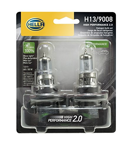 HELLA H13 2.0TB HP2.0-60/55W High Performance 9008 Bulbs, 12V, 60/55W, 2 Pack
