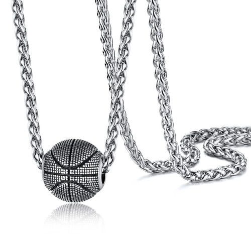 PROSTEEL Stainless Steel Mens Basketball Necklace Chain Pendant For Women Boyfriend Gifts 22 Inch Trendy Cool Necklace PROSTEEL Stainless Steel Mens Basketball Necklace Chain Pendant For Women Boyfriend Gifts 22 Inch Trendy Cool Necklace