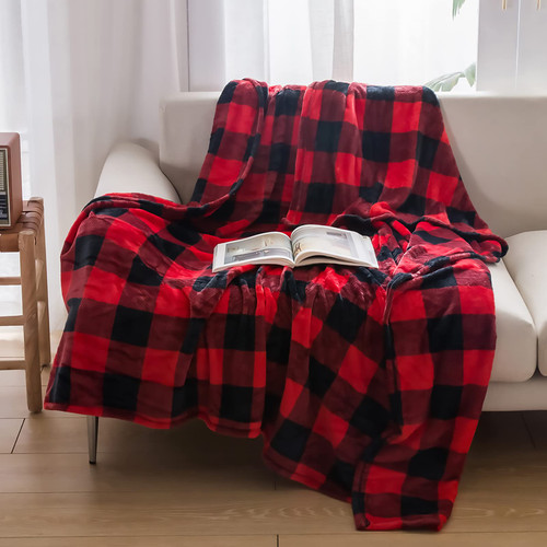 NEWCOSPLAY Buffalo Plaid Throw Blanket Soft Flannel Fleece Checker Pattern Lightweight Decorative Blanket for Bed Couch (Plaid Red Black, Throw(50"x60")) NEWCOSPLAY Buffalo Plaid Throw Blanket Soft Flannel Fleece Checker Pattern Lightweight Decorative Blanket for Bed Couch (Plaid Red Black, Throw(50"x60"))