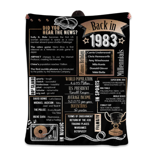 Migwkoyr Happy 40th Birthday Gifts for Men Women Blanket 1983 40th Birthday Anniversary Decorations Turning 40 Years Old Gift Idea for Husband Wife Dad Mom Back in 1983 Throw Blanket 60x50 in Migwkoyr Happy 40th Birthday Gifts for Men Women Blanket 1983 40th Birthday Anniversary Decorations Turning 40 Years Old Gift Idea for Husband Wife Dad Mom Back in 1983 Throw Blanket 60x50 in