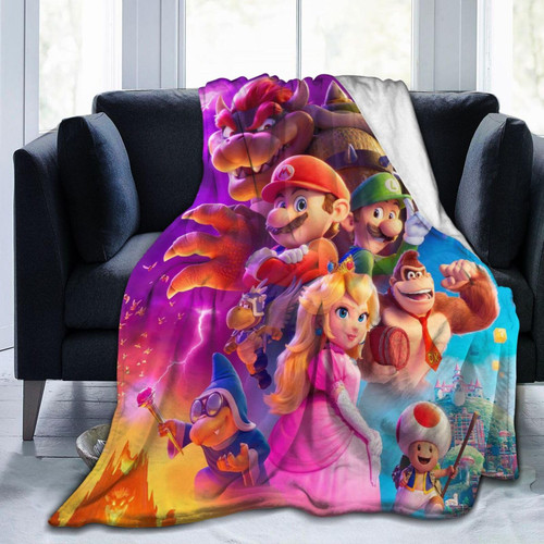Super Cute Bros Blanket for Kids Cute Cartoon Decor Throw Blanket Gifts for Girls Boys Super Warm Soft Plush Lightweight Fleece Flannel Blanket Winter Sofa Bedding Blanket 50"X40"