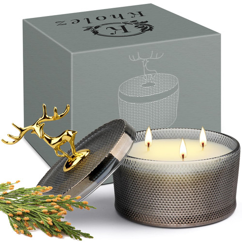 KHOLEZ Scented Candles Soy Candle, 12 oz Sandalwood Candles for Home Scented, Natural 3 Wick Soy Aromatherapy Candles,50 Hour Burn Scented Candles for Home Decorative, Yoga, Work, Christmas Gifts KHOLEZ Scented Candles Soy Candle, 12 oz Sandalwood Candles for Home Scented, Natural 3 Wick Soy Aromatherapy Candles,50 Hour Burn Scented Candles for Home Decorative, Yoga, Work, Christmas Gifts