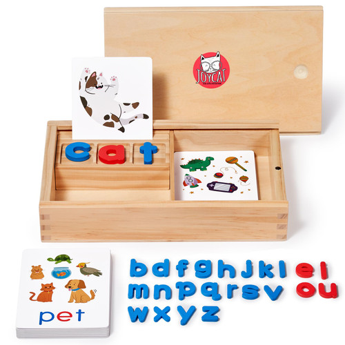 JoyCat Wooden CVC Word Spelling Games,Kindergarten Learning Activities,Sight Words Flash Cards Reading Alphablocks for Toddlers,Montessori Educational Toys Gifts for 3 4 5 6 Year Old Kids JoyCat Wooden CVC Word Spelling Games,Kindergarten Learning Activities,Sight Words Flash Cards Reading Alphablocks for Toddlers,Montessori Educational Toys Gifts for 3 4 5 6 Year Old Kids