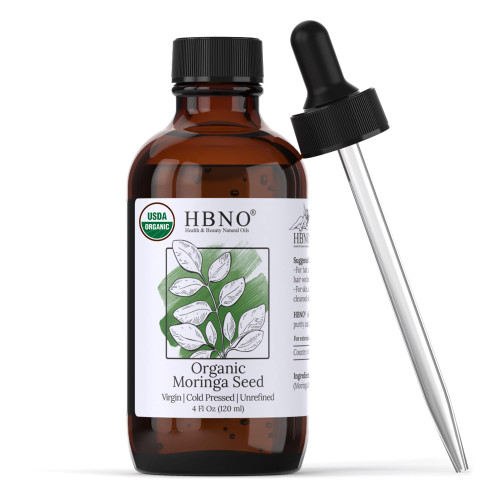 HBNO Organic Moringa Oil - Huge 4 oz (120ml) Value Size - USDA Certified Organic Moringa Oil, Cold Pressed carrier oil for Face, Body, Lips, Nails, Shampoo & Conditioner HBNO Organic Moringa Oil - Huge 4 oz (120ml) Value Size - USDA Certified Organic Moringa Oil, Cold Pressed carrier oil for Face, Body, Lips, Nails, Shampoo & Conditioner