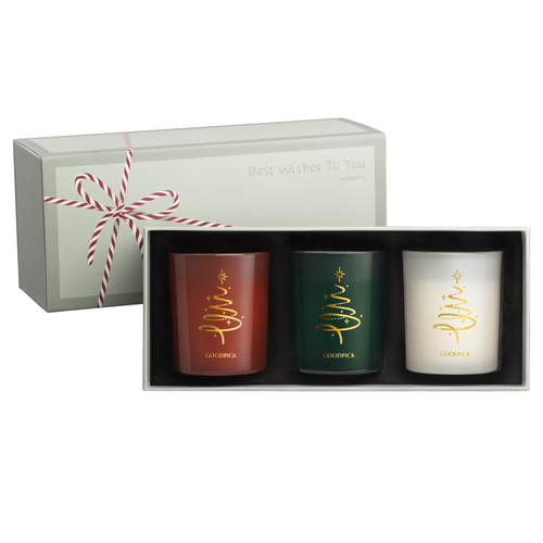 Goodpick Candles Scented Gift Set for Women, 3x3oz Aromatherapy Candles for Home Fragrance, Balsam&Cedar Scented Candle for Stress Relief, Soy Wax Candle Gift Set for Christmas