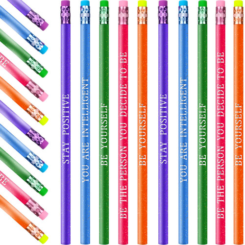 40 Pcs Motivational Pencils Back to School Pencils Color Changing Mood Pencil Inspirational Pencil Cute Pencil Personalized Pencil with Saying Heat Activated Pencil For Student(Inspirational Style)