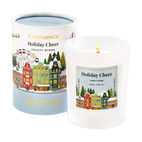 Folkulture Christmas Candles Scented, 7.06 Oz Lavender Candle or Vanilla Soy Candle, 50 Hr Natural Soy Candle or Odor Eliminating Winter Holiday Candle Pack, Aromatherapy Candle Sets for Women Gift