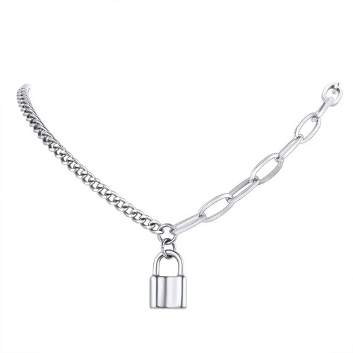FindChic Padlock Pendant Lock Necklace Stainless Steel Curb Chain Friendship 18inch Statement Necklaces for Women & Girls Punk Jewelry FindChic Padlock Pendant Lock Necklace Stainless Steel Curb Chain Friendship 18inch Statement Necklaces for Women & Girls Punk Jewelry