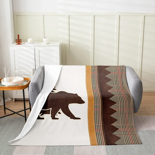 Bear All Season Bed Blanket Rustic Cabin Country Flannel Fleece Throw Blanket for Sofa Couch Wild Animal Nature Wildlife Bear Brown White Fuzzy Blanket Room Decor Throw 50"x60" Bear All Season Bed Blanket Rustic Cabin Country Flannel Fleece Throw Blanket for Sofa Couch Wild Animal Nature Wildlife Bear Brown White Fuzzy Blanket Room Decor Throw 50"x60"