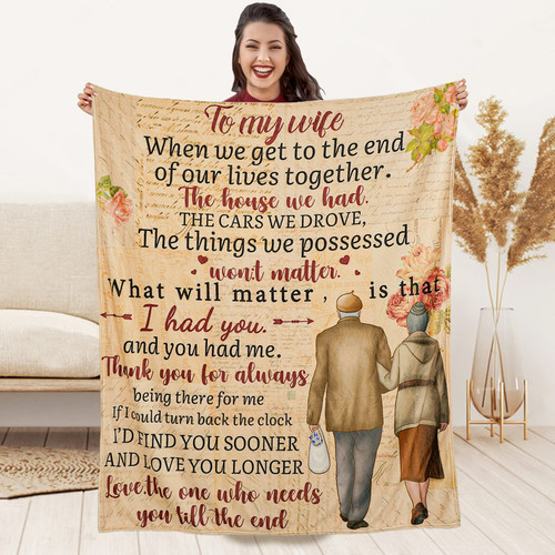 to My Wife Blanket Anniversary Blanket Gift for Her Wife Birthday Gifts from Husband Romantic Present Super Soft Valentines Day Flannel Throw Blankets