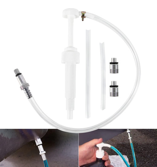 Lower Unit Gear Oil Pump for Standard Quart Bottles with Universal Metal Adapter, Fit for Most Marine Outboards?8cc Boat Gear Lube Manual Pump