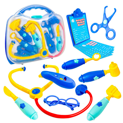 BELLOCHIDDO Toy Doctor Kit - 14 Pieces Pretend Play, Medical Doctor Playset with Carrying Case, Kids Role Play Doctor Playset - Doctor Kit for Toddlers 3-5 BELLOCHIDDO Toy Doctor Kit - 14 Pieces Pretend Play, Medical Doctor Playset with Carrying Case, Kids Role Play Doctor Playset - Doctor Kit for Toddlers 3-5