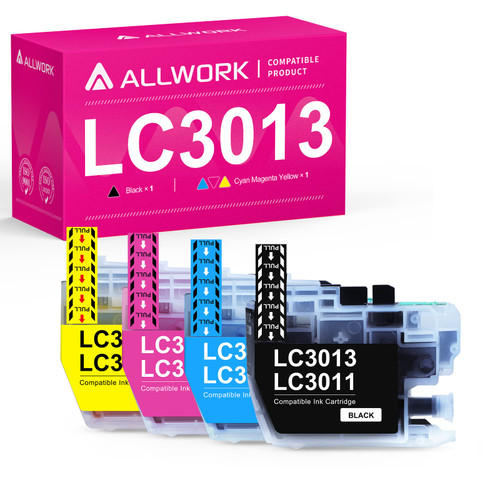 ALLWORK New Version LC3013 3011 Compatible Ink Cartridges Replacement for Brother LC3013 LC3011 Ink Cartridges Works with Brother MFC-J690DW MFC-J491DW MFC-J497DW MFC-J895DW Inkjet Printer 4 Packs