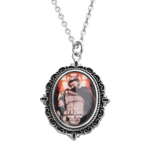 Star Wars Jewelry Episode 7 Captain Phasma Steel Cameo Pendant Necklace, 18" (SALES1SWMD)