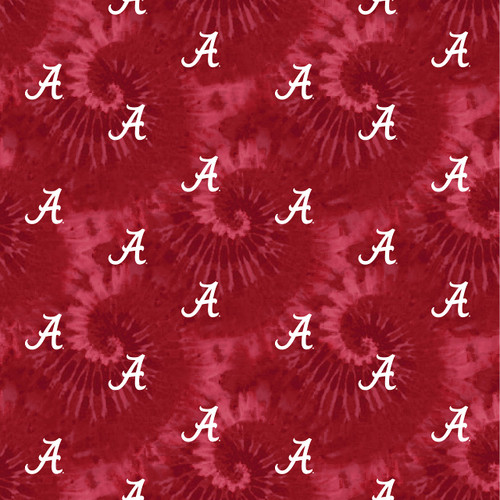 University of Alabama Cotton Fabric by Sykel-Licensed Alabama Crimson Tide Tye Dye Cotton Fabric University of Alabama Cotton Fabric by Sykel-Licensed Alabama Crimson Tide Tye Dye Cotton Fabric