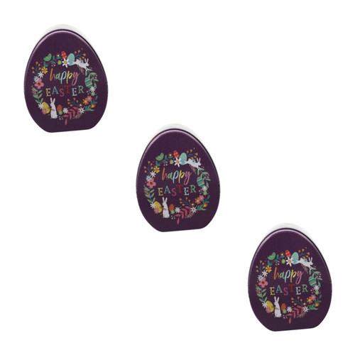 IMIKEYA 3pcs Easter Candy Box Small Cookie Tins Easter Snack Holder Easter Bunny Tin Easter Gift Tin Basket with Lid Decorative Eggs Bunny Cookie Tin Tinplate Christmas Child Easter Egg