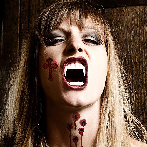 Zombie Makeup Tattoos, Halloween Scar Tattoo, Zombie Makeup Kit, 3(Large)+5(Small) Pack Vampire Bite Tattoo, Fake Scar makeup,Halloween Makeup Kit,Waterproof fake blood tattoo, Safe Makeup for Kids Zombie Makeup Tattoos, Halloween Scar Tattoo, Zombie Makeup Kit, 3(Large)+5(Small) Pack Vampire Bite Tattoo, Fake Scar makeup,Halloween Makeup Kit,Waterproof fake blood tattoo, Safe Makeup for Kids