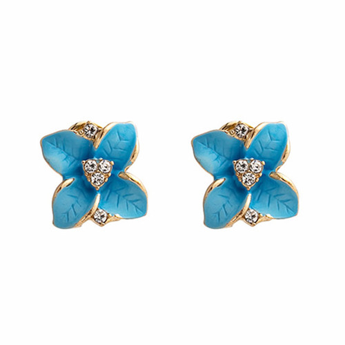 PSVOD Earrings Women Ear Studs 1 Pair Beautiful Dress Up Women Girls Gardenia Flower Stud Earrings