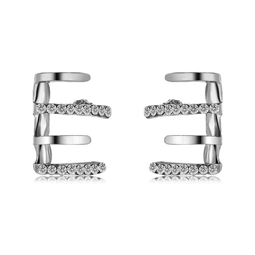 PSVOD Earrings 1 Pair Ear Studs All Match Geometric Multilayer Stud Earrings Stylish (Color : Silver)