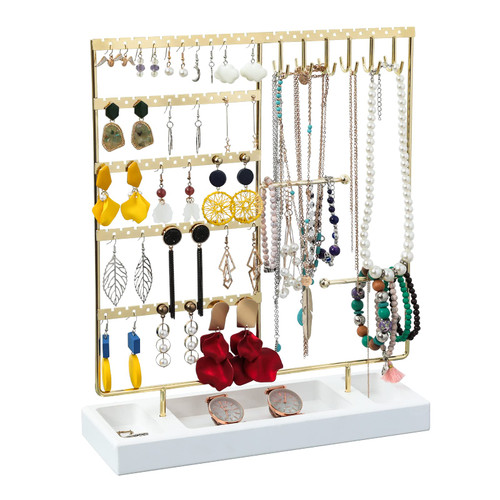 X-cosrack Earring Holder,5-Tier Ear Stud Holder with Wooden Tray,Jewelry Organizer Holder for Earrings Necklaces Bracelets Watches and Rings,Earring Display Stand with 132 Holes X-cosrack Earring Holder,5-Tier Ear Stud Holder with Wooden Tray,Jewelry Organizer Holder for Earrings Necklaces Bracelets Watches and Rings,Earring Display Stand with 132 Holes