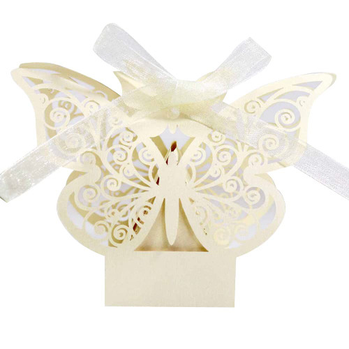 Surakey 50 Pieces Laser Cut Cookie Candy Chocolate Boxes with Ribbons Hollow Box Butterfly Favor Boxes for DIY Wedding Girl Bridal Birthday Party Decoration (Beige) Surakey 50 Pieces Laser Cut Cookie Candy Chocolate Boxes with Ribbons Hollow Box Butterfly Favor Boxes for DIY Wedding Girl Bridal Birthday Party Decoration (Beige)