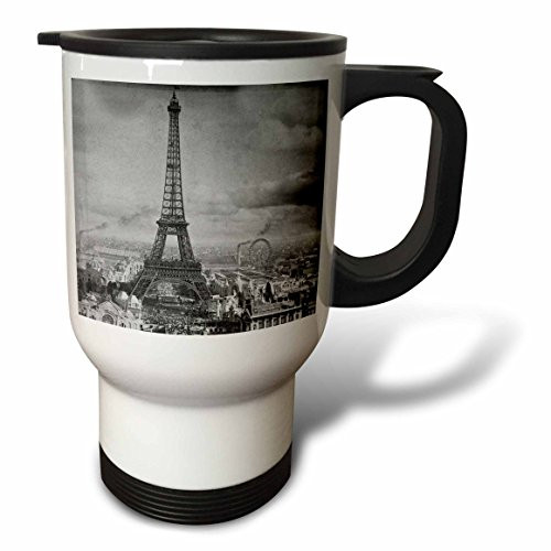 3dRose Eiffel Tower Paris France 1889 Cyan Travel Mug, 14-Ounce 3dRose Eiffel Tower Paris France 1889 Cyan Travel Mug, 14-Ounce