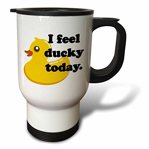 3dRose tm_163771_1" I Feel Ducky Today Rubber Duck" Travel Mug, 14 oz, Multicolor
