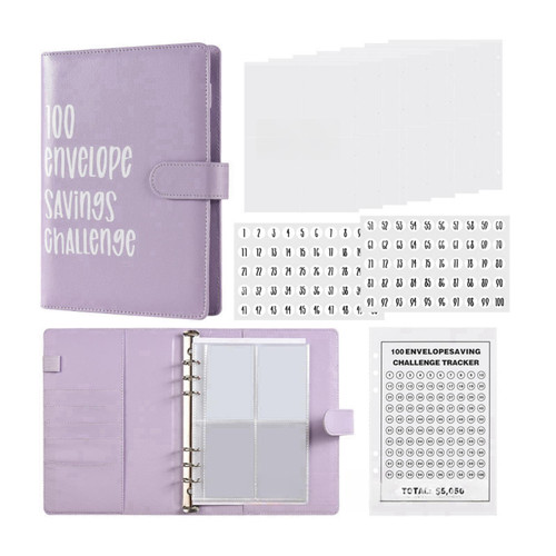 100 Envelopes Money Saving Challenge Binder,A5 Money Saving Binder to Save $5,050,Savings Challenges Book Kit with Envelopes,Budget Book with Cash Envelopes 100 Envelopes Money Saving Challenge Binder,A5 Money Saving Binder to Save $5,050,Savings Challenges Book Kit with Envelopes,Budget Book with Cash Envelopes