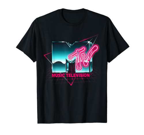 Mademark x MTV - Retro MTV Logo 80's Chrome Effect Neon Colors Vintage MTV T-Shirt Mademark x MTV - Retro MTV Logo 80's Chrome Effect Neon Colors Vintage MTV T-Shirt