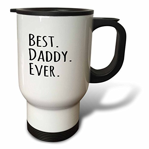 3drose Best Papa Ever Gifts for Dads, Father, Black Text, Stainless Steeel Travel Mug, 14-Oz