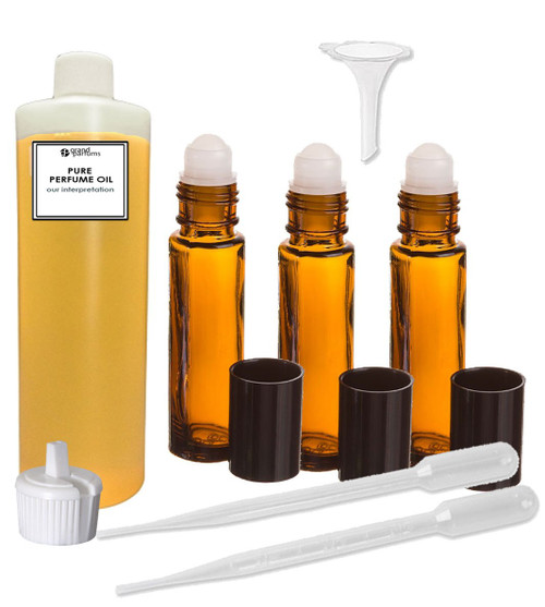 Grand Parfums Perfume Oil Set - Sexy Dahlia Rush Type Body Oil For Women by BBW Scented Fragrance Oil - Our Interpretation, with Roll On Bottles and Tools to Fill Them (2 Oz) Grand Parfums Perfume Oil Set - Sexy Dahlia Rush Type Body Oil For Women by BBW Scented Fragrance Oil - Our Interpretation, with Roll On Bottles and Tools to Fill Them (2 Oz)