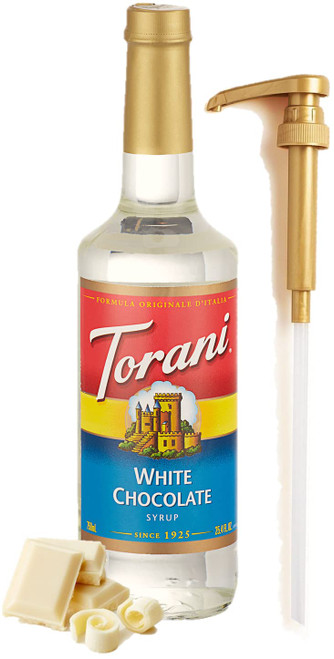 Torani White Chocolate Syrup for Coffee 25.4 Ounces Syrups for Coffee Drinks with Fresh Finest Bottle Pump Torani White Chocolate Syrup for Coffee 25.4 Ounces Syrups for Coffee Drinks with Fresh Finest Bottle Pump