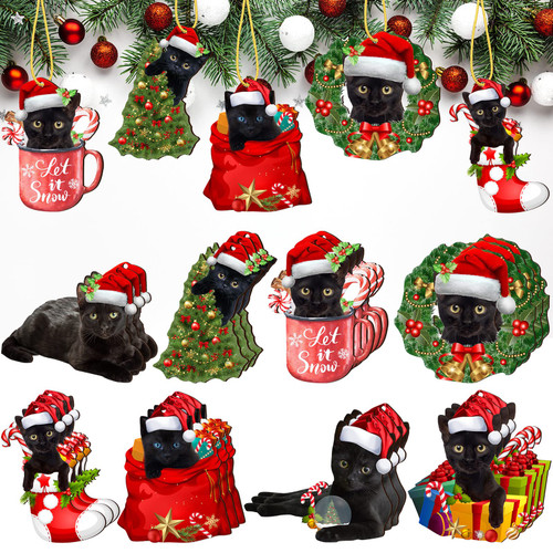 Bucherry 24 Pieces Christmas Black Cat Ornaments Wood Christmas Hanging Ornaments Wooden Cute Black Cat Ornaments Set for Christmas Tree Birthday Gift for Cat Lovers Home Xmas Tree Hanging Decoration Bucherry 24 Pieces Christmas Black Cat Ornaments Wood Christmas Hanging Ornaments Wooden Cute Black Cat Ornaments Set for Christmas Tree Birthday Gift for Cat Lovers Home Xmas Tree Hanging Decoration