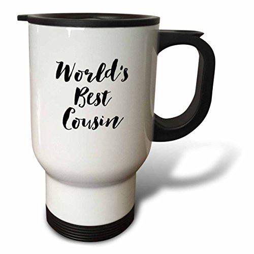3dRose tm_219510_1 Phrase Worlds Best Cousin Travel Mug, 14 oz, White