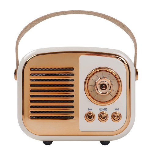 Aresrora Retro Bluetooth Speaker, Vintage Wireless Speaker,Portable Mini Radio Old Fashion Style for Room Decor Kitchen Desk Bedroom Office,Supports TWS Pairing for iPhone,Android Devices (Beige)