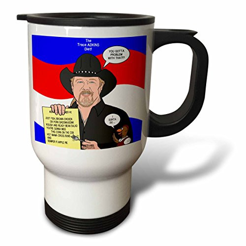 3dRose tm_61671_1" The Trace Adkins Diets" Travel Mug, 14 oz, Multicolor