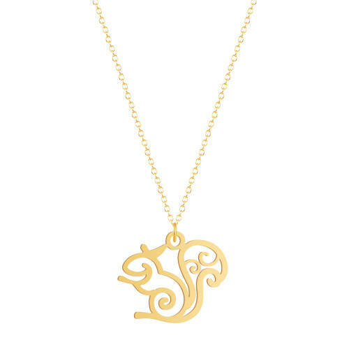NOUMANDA Stainless Steel Squirrel Pendant Necklace Cute Forest Animal Choker Women Jewelry (gold) NOUMANDA Stainless Steel Squirrel Pendant Necklace Cute Forest Animal Choker Women Jewelry (gold)