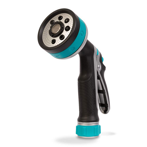 Gilmour 825302-1001 Swivel Connect Watering Nozzel, Rear Trigger, Black/Aqua